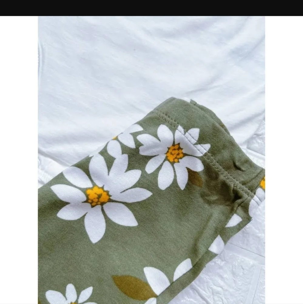 4 Pack)Carters Baby Girl Sz 3 Months Yellow White Daisies Bodysuit‎ Pants Cotton